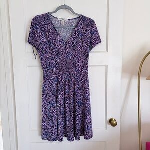Floral Purple and Pink Women's Dress